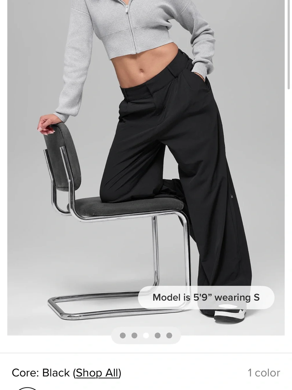 ALO Yoga Wide-Leg Black Pants 33 inch inseam